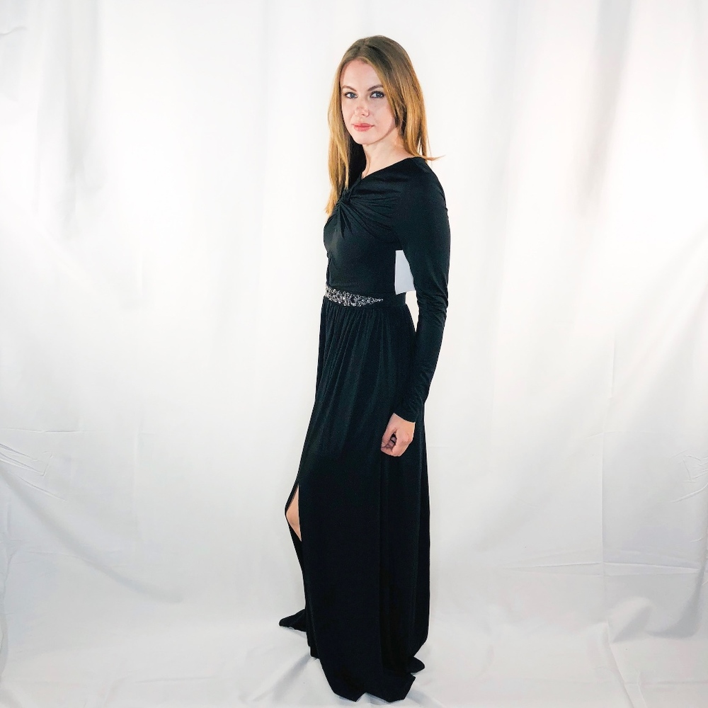 Little Mistress Full Length Twist Gown Dress 0074 - Picture 2 of 8